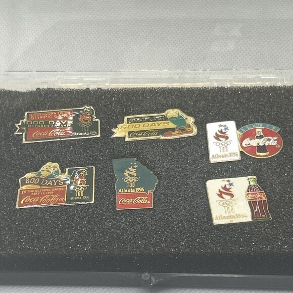 VINTAGE COCA-COLA 1996 OLYMPIC GAMES ATLANTIC COUNTDOWN PIN SET OF 6 Gift Idea - Picture 2 of 3